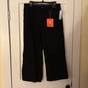 One 5 One black crop wide leg pants